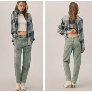 AGOLDE Cooper Cargo Straight Jeans in “Salamander Green”